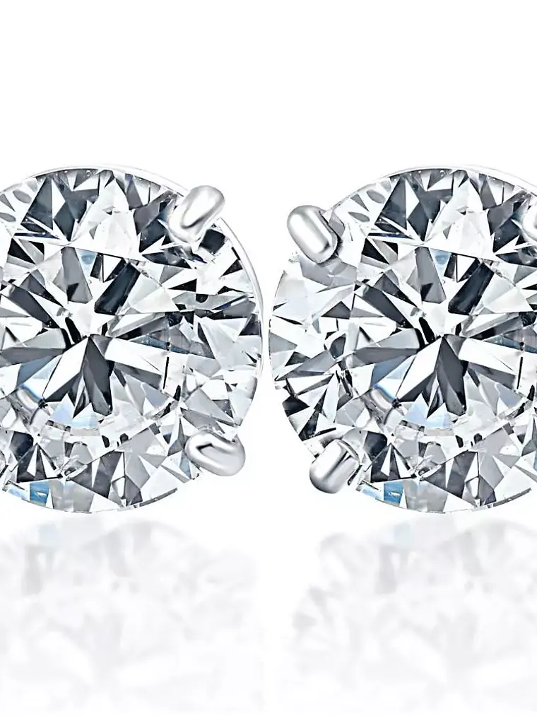 Espectacular Aros Punto de Luz Diamantes 2 Quilates 200 puntos en Oro Blanco 18K 1