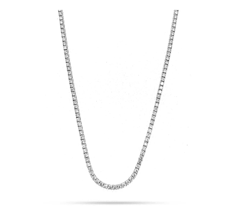 Maravilloso Collar Tennis 3.4 Ct Diamantes Oro Blanco 18K