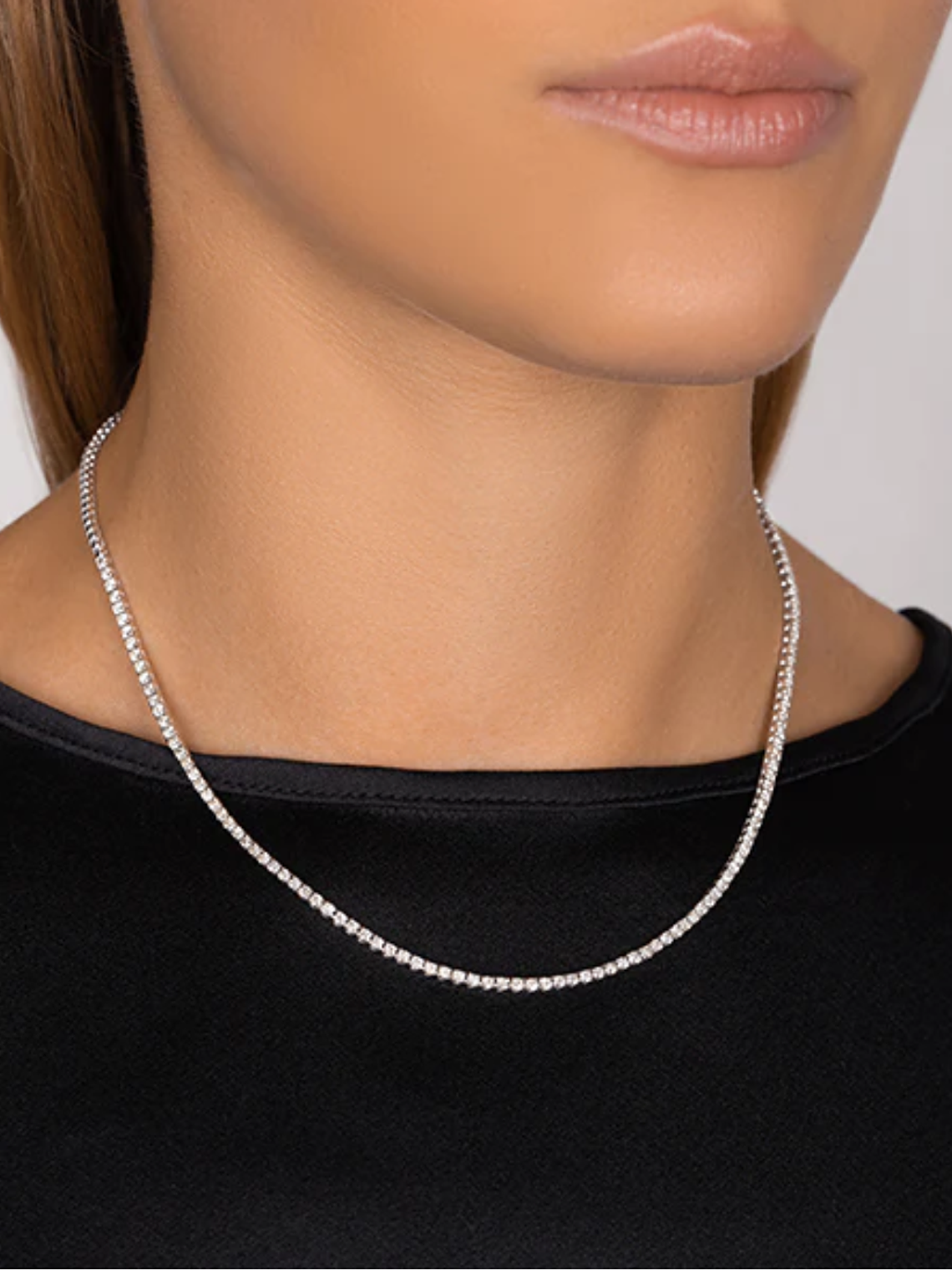 Maravilloso Collar Tennis 3.4 Ct Diamantes Oro Blanco 18K 4