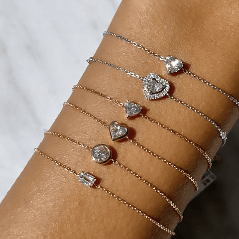 Exclusiva Pulsera Gran Diamante en Bisel en Oro Amarillo 18K