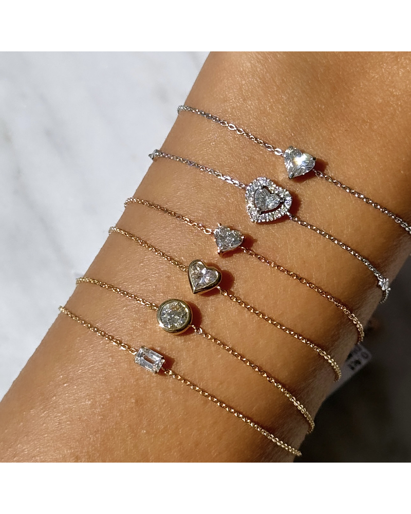 Exclusiva Pulsera Gran Diamante en Bisel en Oro Amarillo 18K