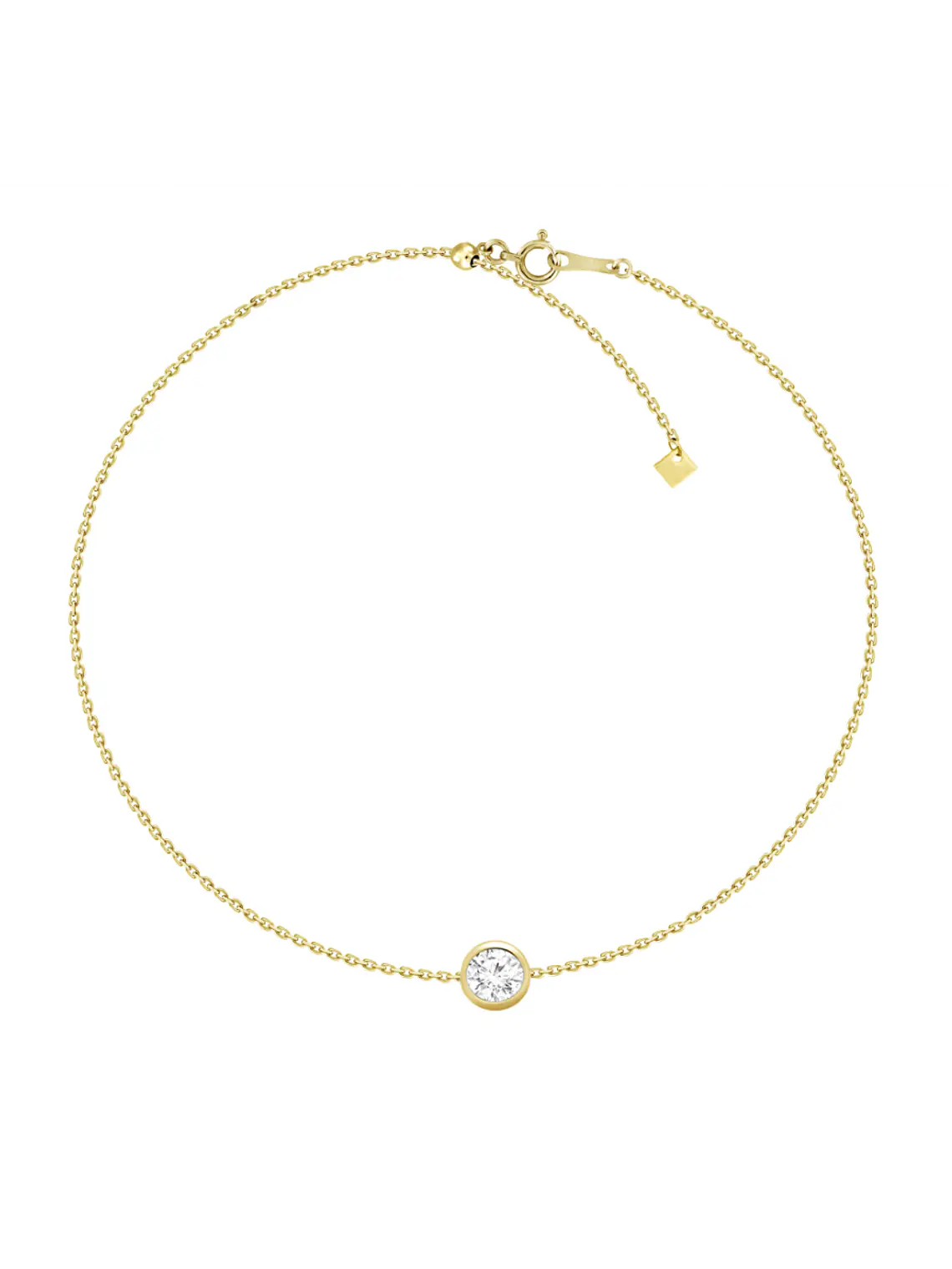 Exclusiva Pulsera Gran Diamante en Bisel en Oro Amarillo 18K 1