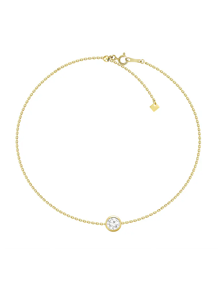 Exclusiva Pulsera Gran Diamante en Bisel en Oro Amarillo 18K 1