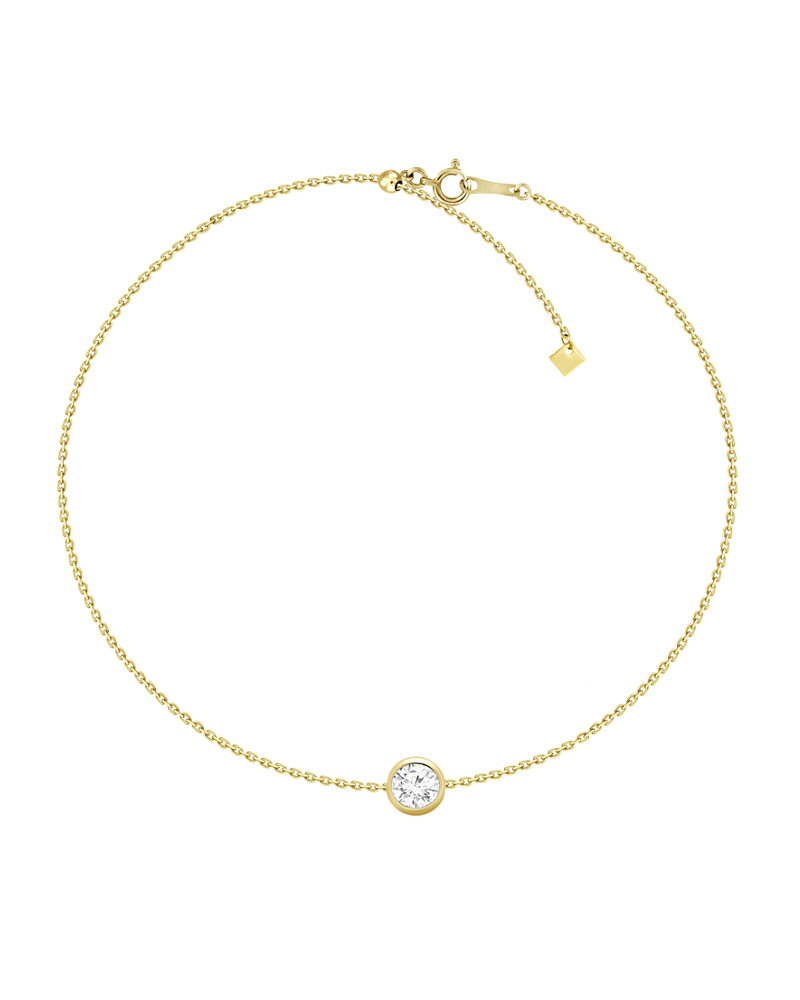 Exclusiva Pulsera Gran Diamante en Bisel en Oro Amarillo 18K