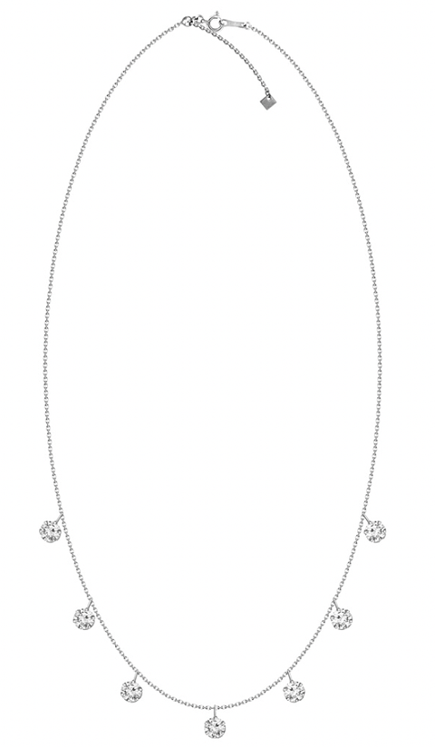 Collar 7 Diamantes Colgantes en Oro Blanco 18K