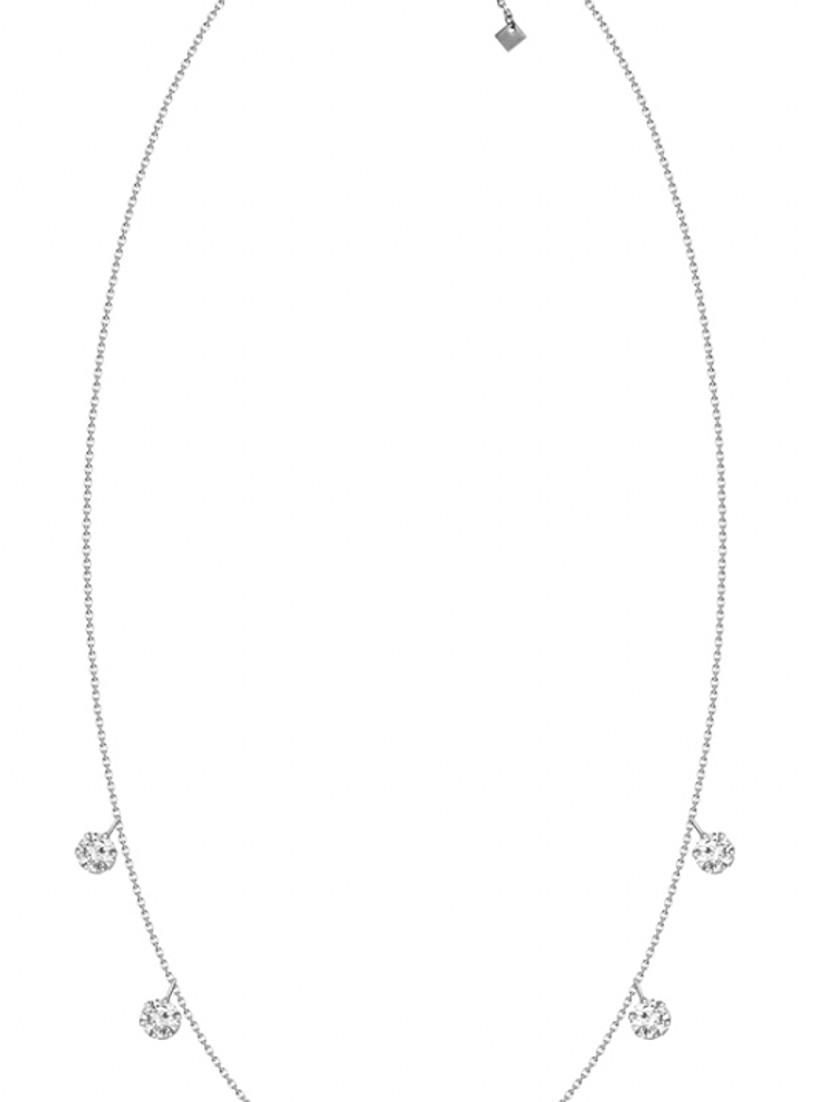 Collar 7 Diamantes Colgantes en Oro Blanco 18K 2