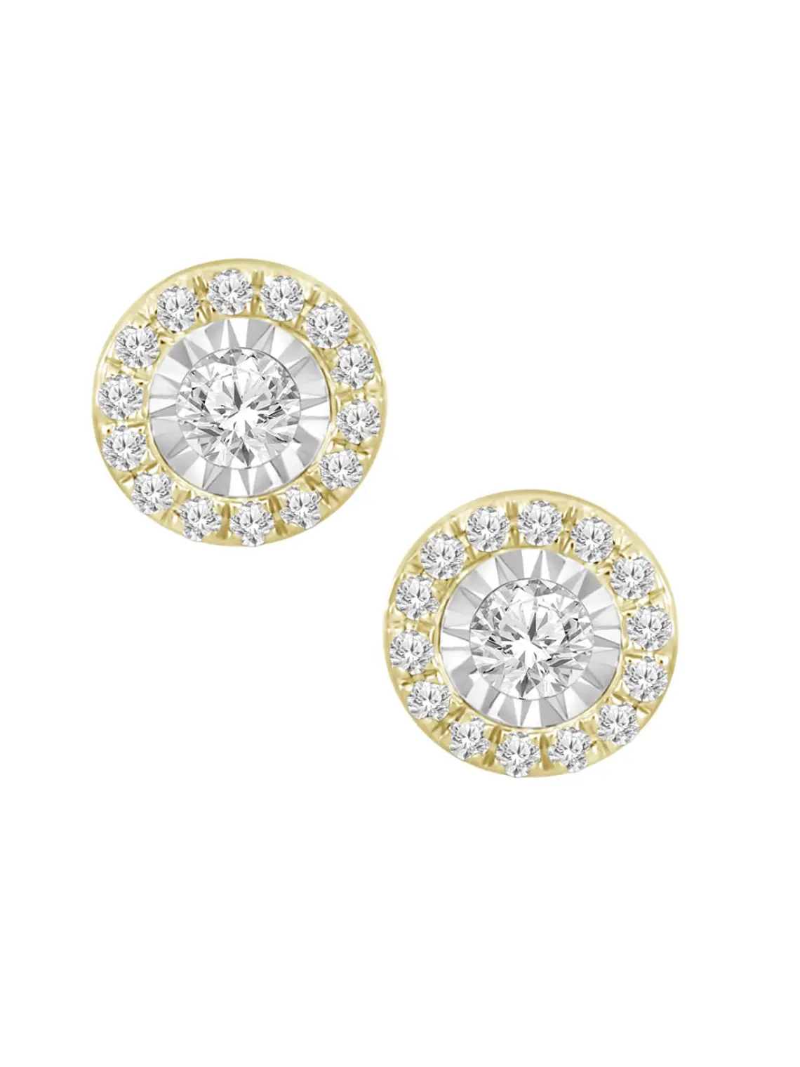 Aros Diamantes Redondos en Oro Amarillo 18K 1