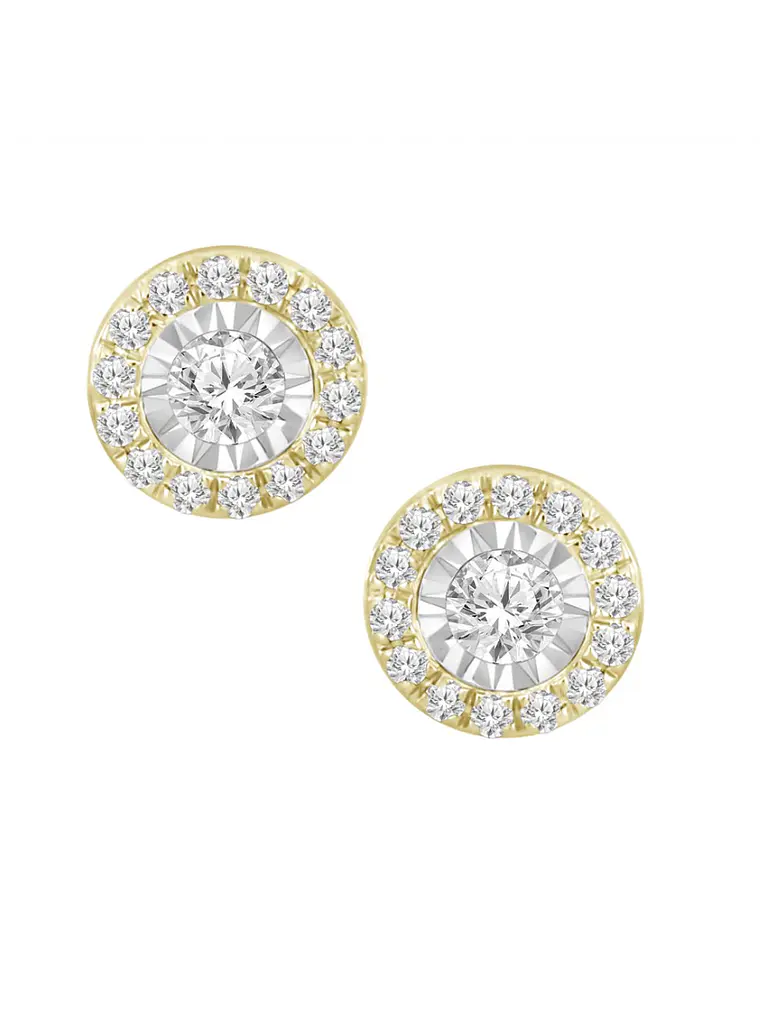 Aros Diamantes Redondos en Oro Amarillo 18K 1