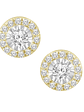 Aros Diamantes Redondos en Oro Amarillo 18K - Miniatura 1