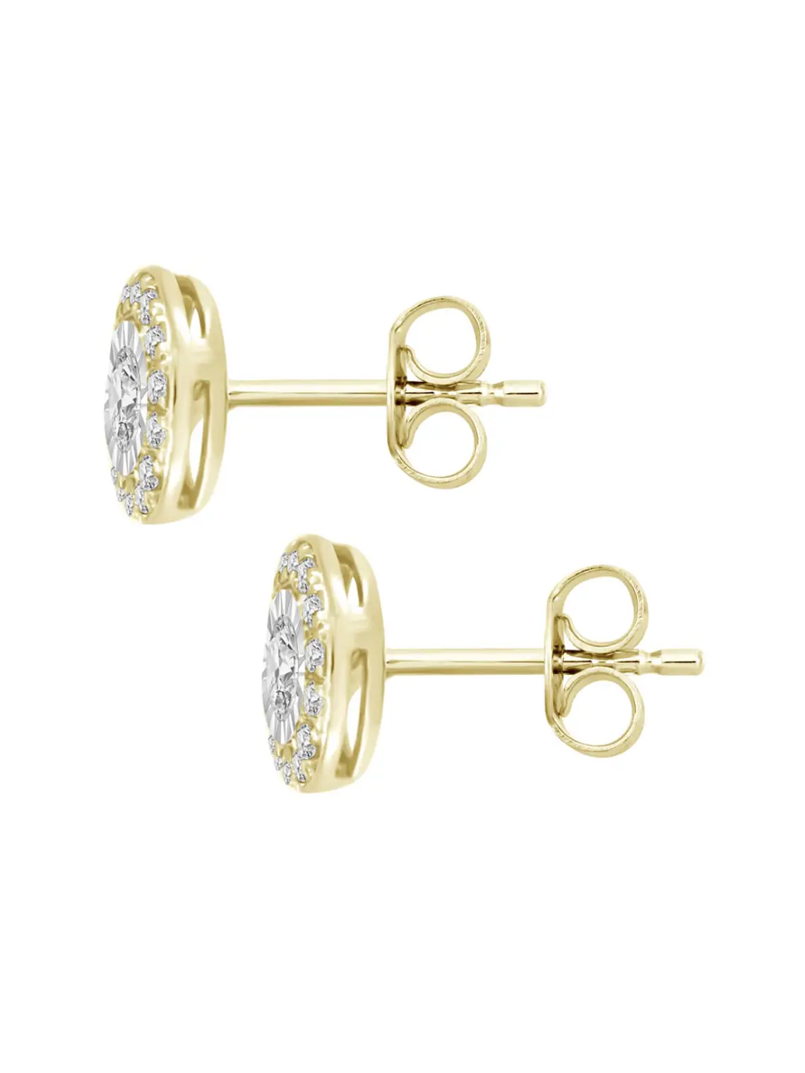 Aros Diamantes Redondos en Oro Amarillo 18K 2