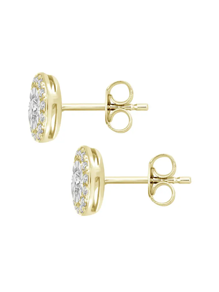 Aros Diamantes Redondos en Oro Amarillo 18K 2