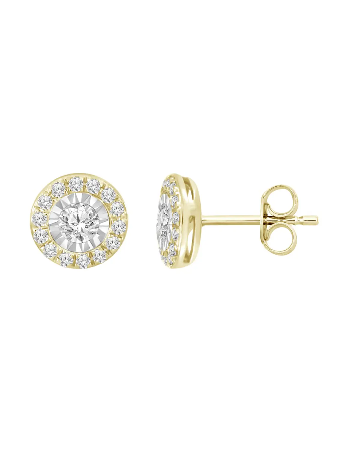 Aros Diamantes Redondos en Oro Amarillo 18K 3