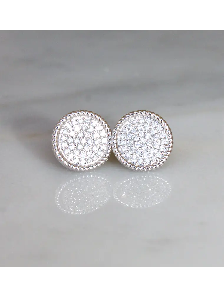 Aros Disco Diamantes Redondos Grandes en Oro Amarillo 18K 5