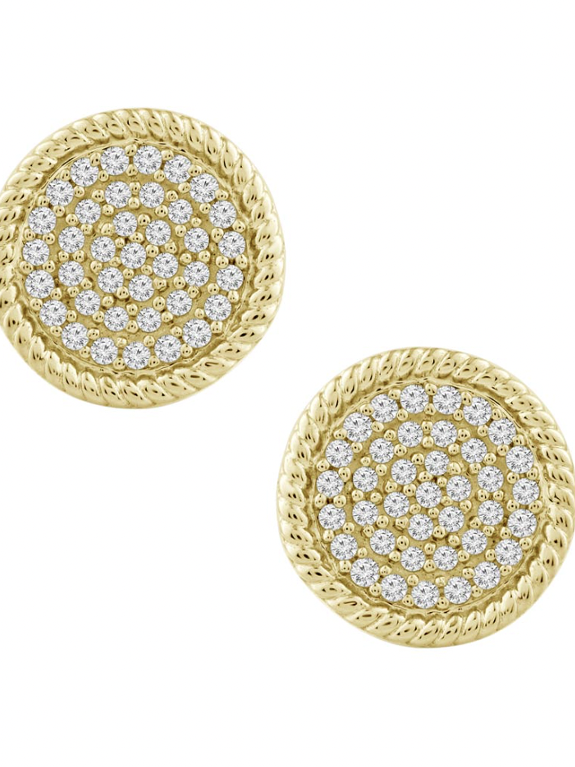 Aros Disco Diamantes Redondos Grandes en Oro Amarillo 18K 1