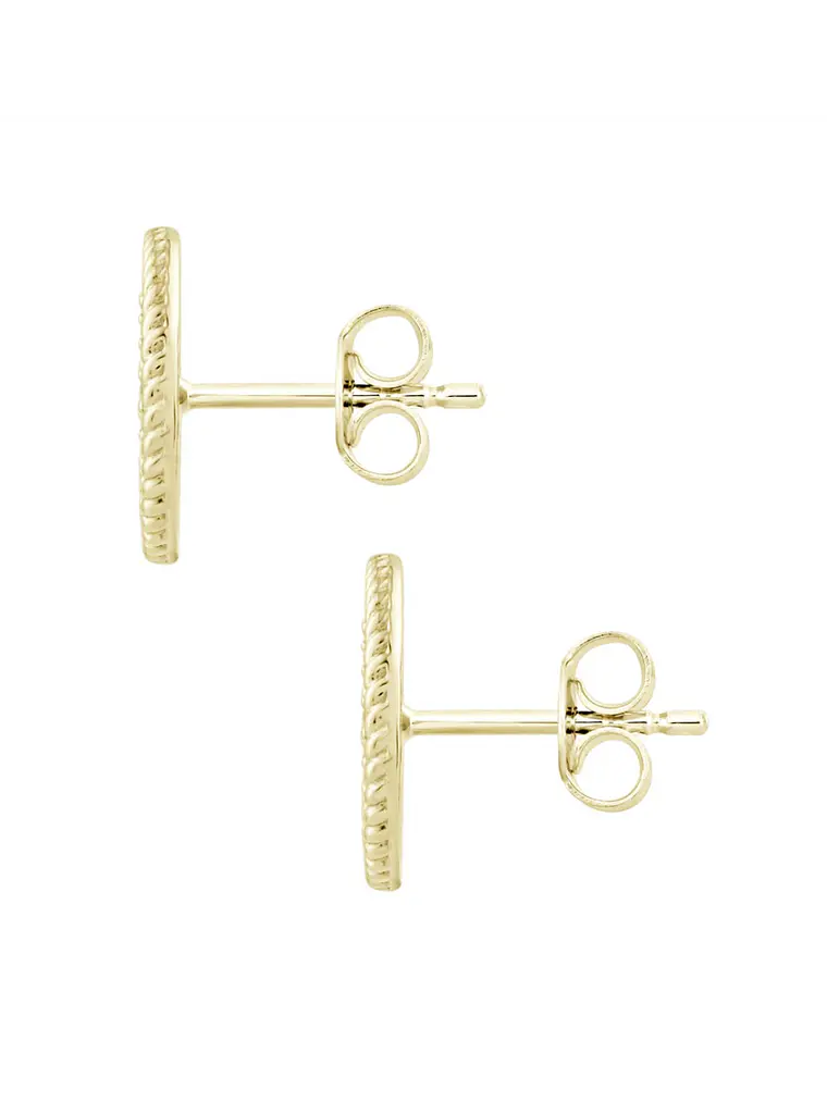 Aros Disco Diamantes Redondos Grandes en Oro Amarillo 18K 3