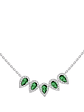 Collar 5 Esmeraldas y Diamantes en Oro Blanco 18K - Miniatura 1