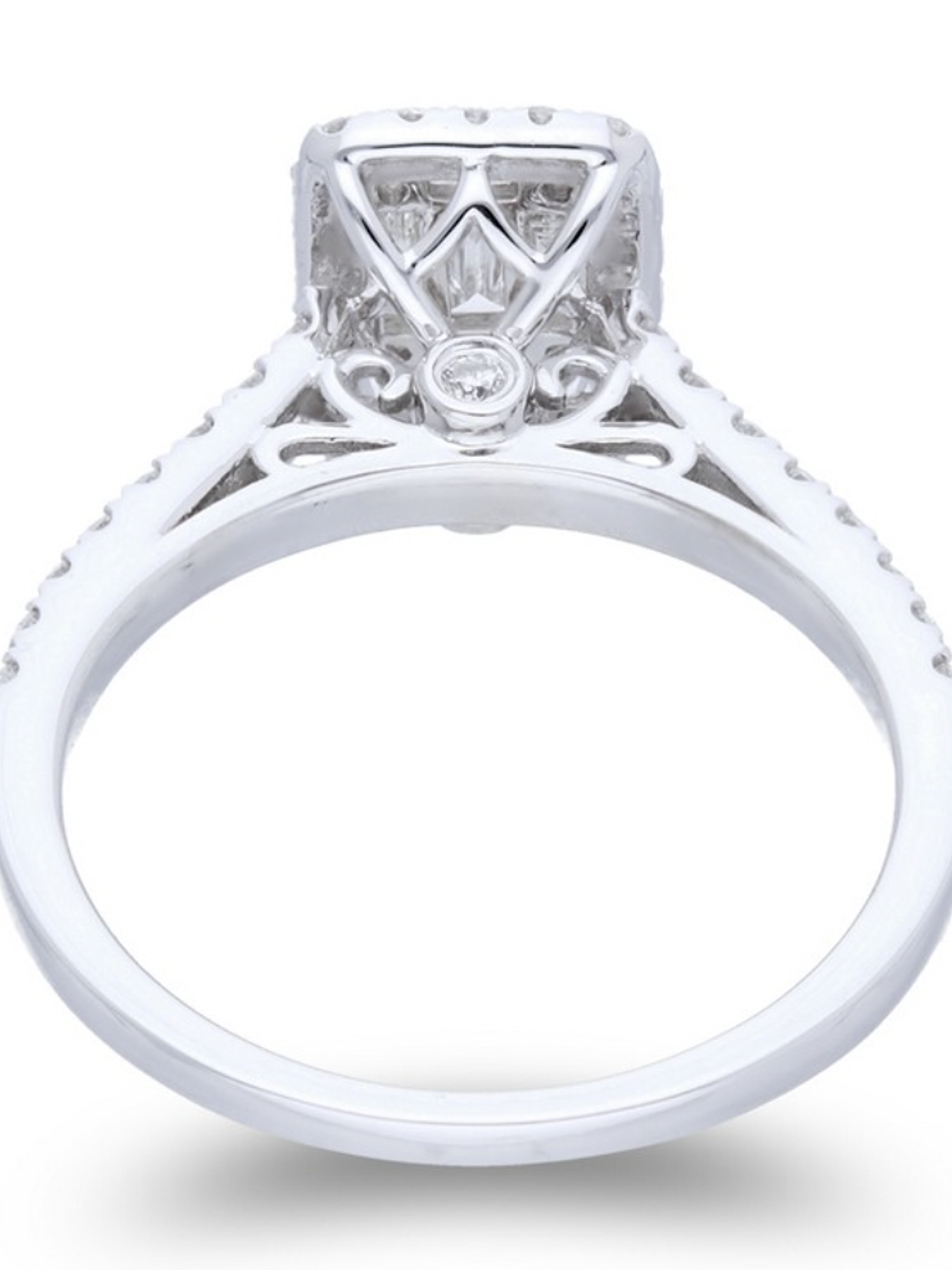 Exclusivo Anillo Solitario Diamantes Baguette Oro Blanco 18K 4