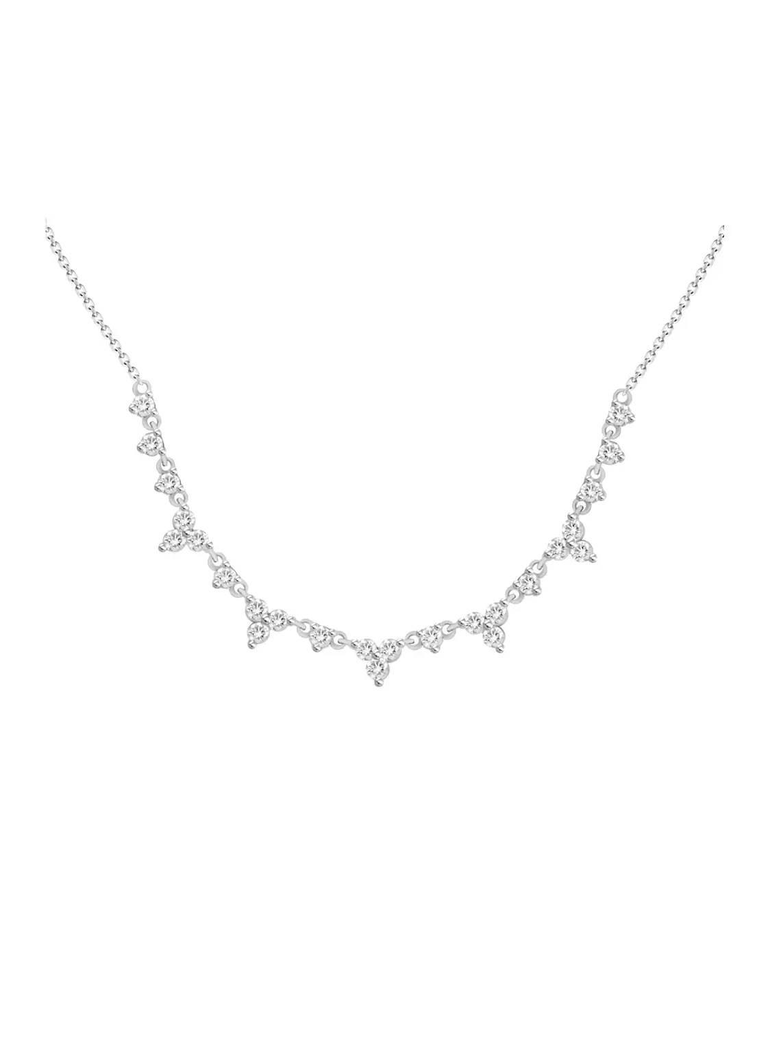 Collar Tréboles de Diamantes en Oro Blanco 18K 1