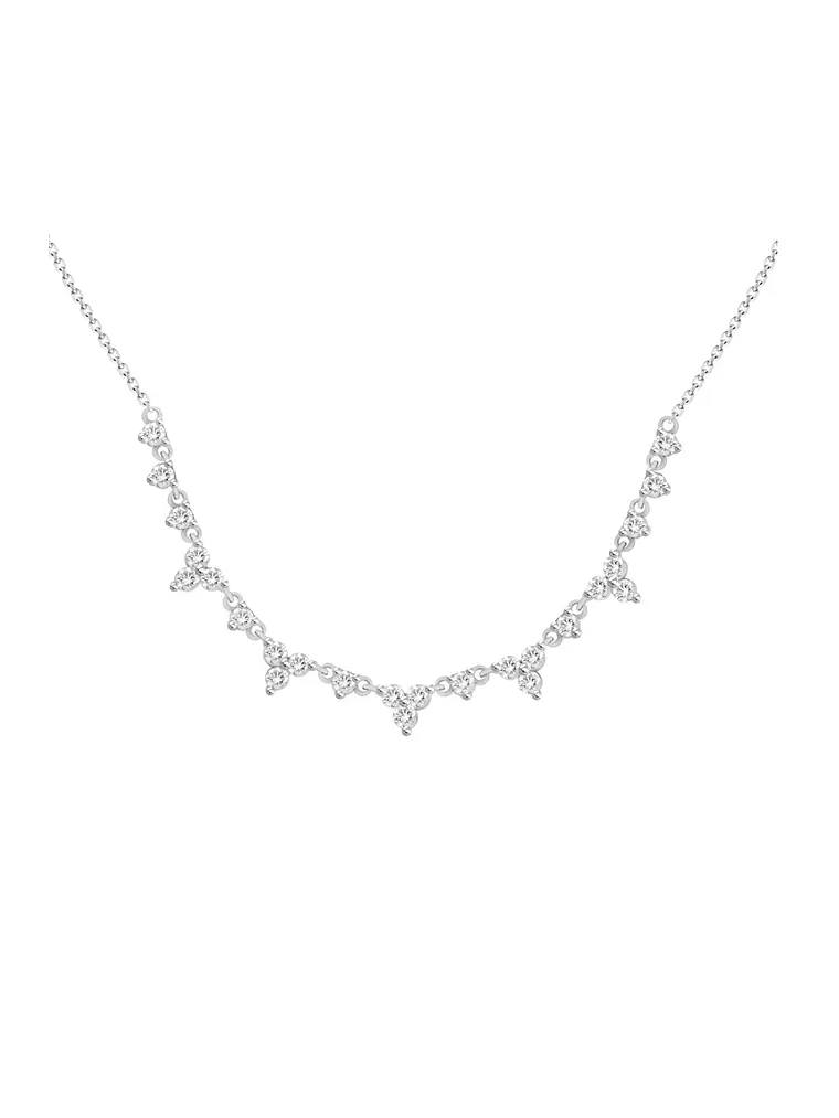 Collar Tréboles de Diamantes en Oro Blanco 18K 1