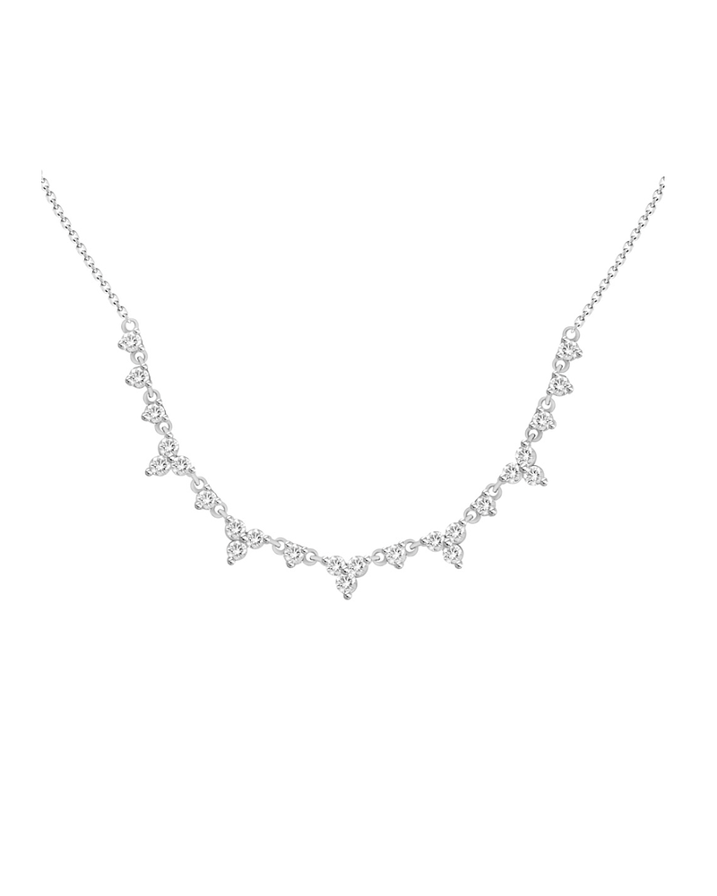 Collar Tréboles de Diamantes en Oro Blanco 18K