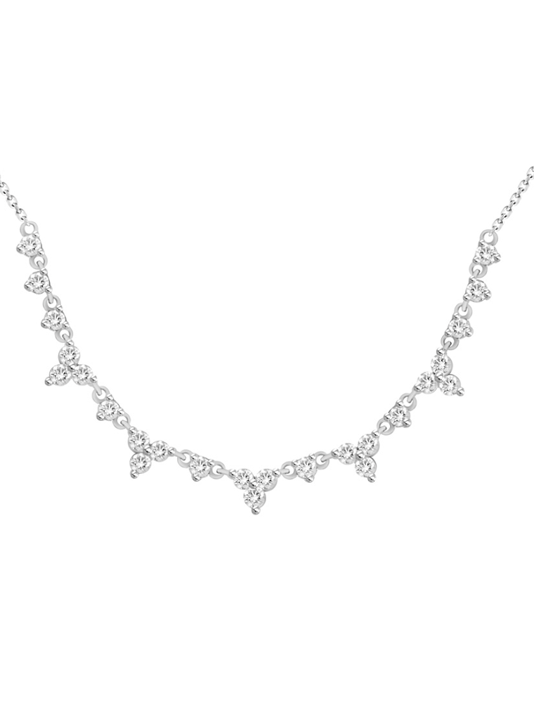 Collar Tréboles de Diamantes en Oro Blanco 18K 1