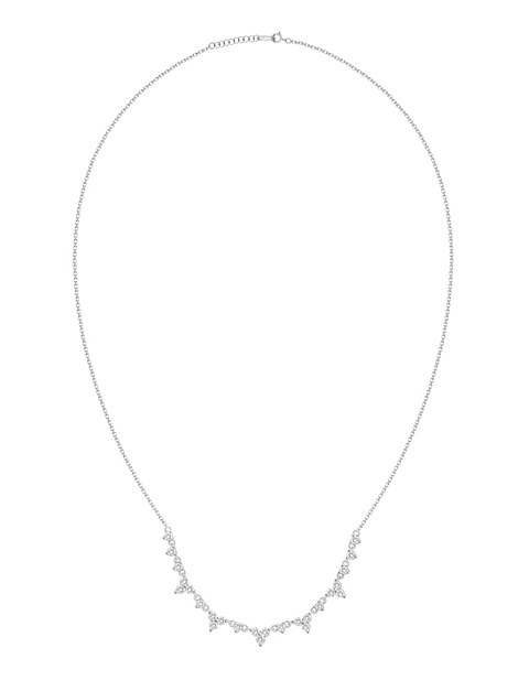 Collar Tréboles de Diamantes en Oro Blanco 18K