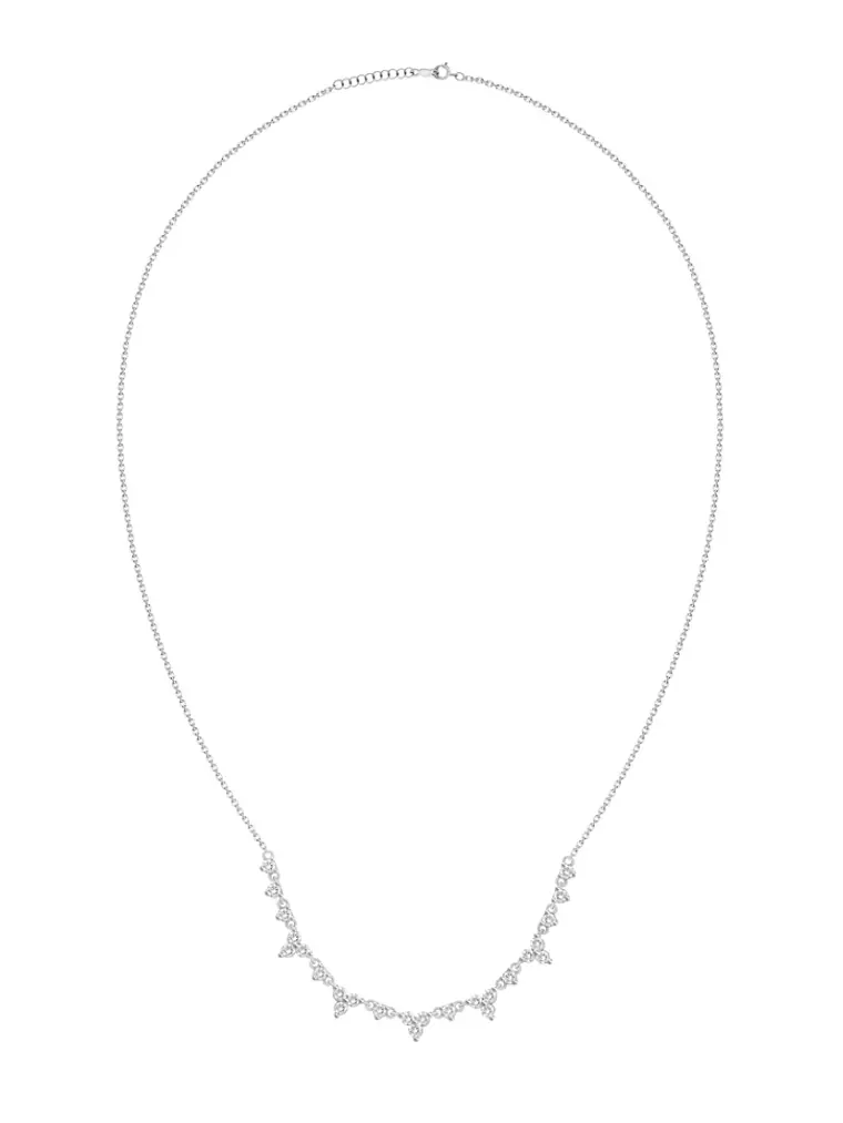 Collar Tréboles de Diamantes en Oro Blanco 18K 2