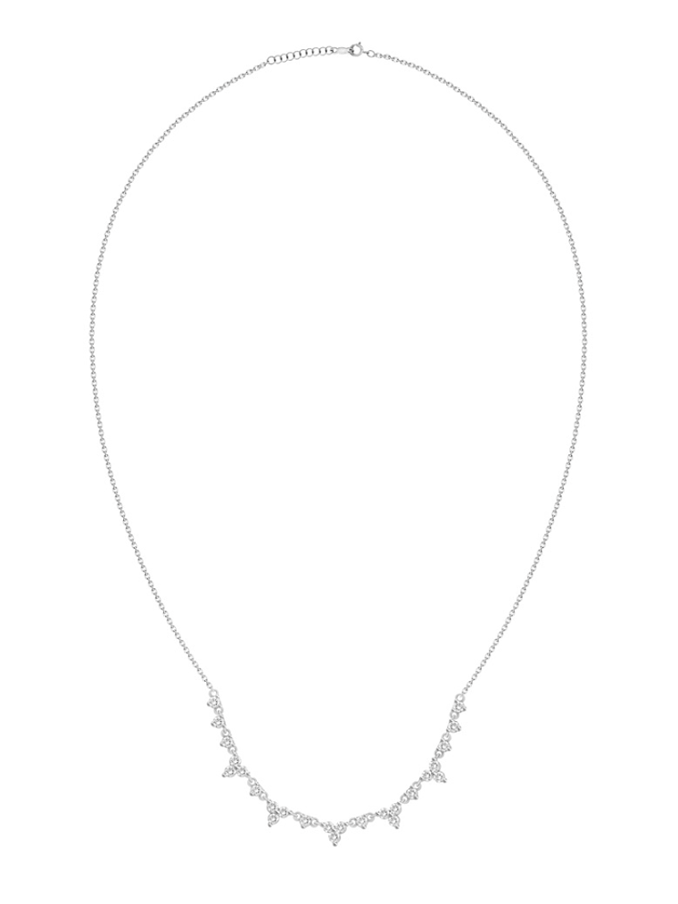 Collar Tréboles de Diamantes en Oro Blanco 18K 2