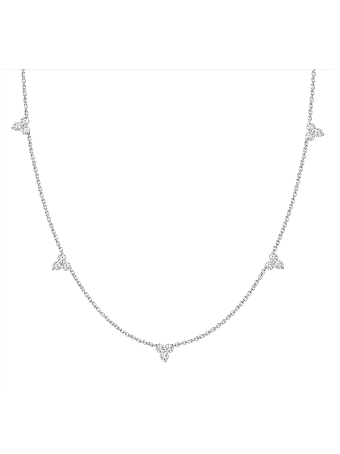 Collar 5 Tréboles de Diamantes en Oro Blanco 18K 1