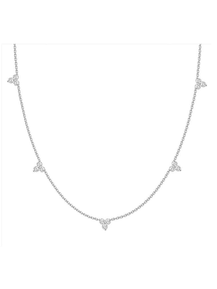Collar 5 Tréboles de Diamantes en Oro Blanco 18K 1