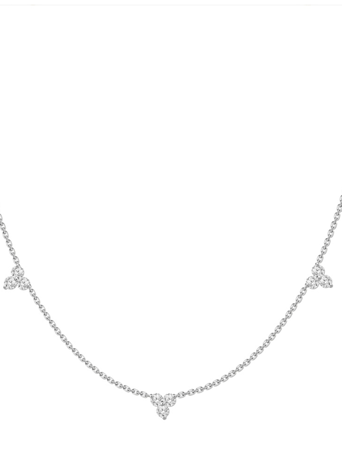 Collar 5 Tréboles de Diamantes en Oro Blanco 18K 1