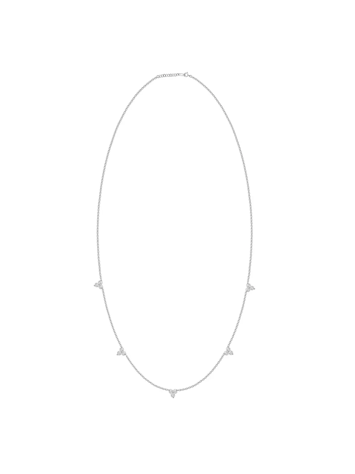 Collar 5 Tréboles de Diamantes en Oro Blanco 18K 2