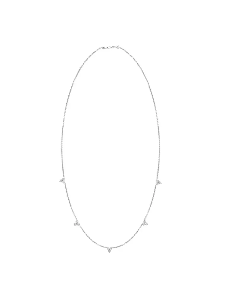 Collar 5 Tréboles de Diamantes en Oro Blanco 18K 2