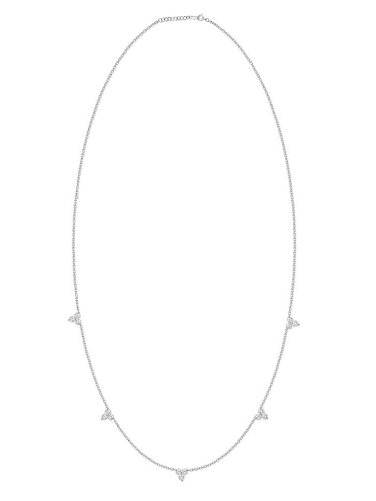 Collar 5 Tréboles de Diamantes en Oro Blanco 18K 2