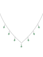 Collar Esmeraldas y Diamantes Colgantes Oro Blanco 18K - Miniatura 1