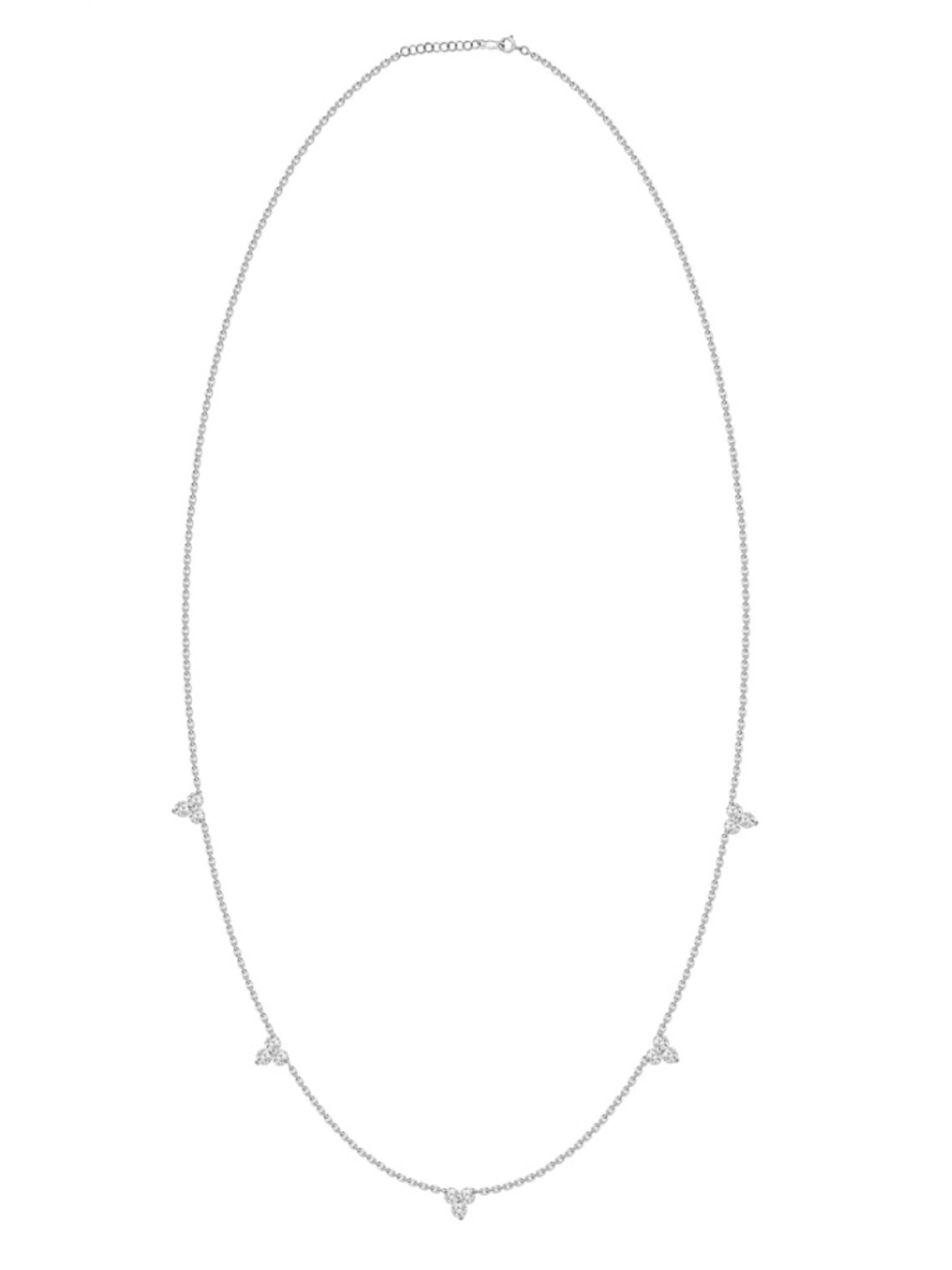 Collar Esmeraldas y Diamantes Colgantes Oro Blanco 18K 2