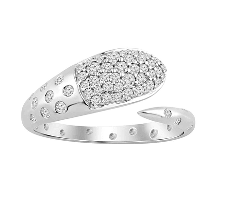 Anillo Cintillo Serpiente Moderna Diamantes Oro Blanco 18K
