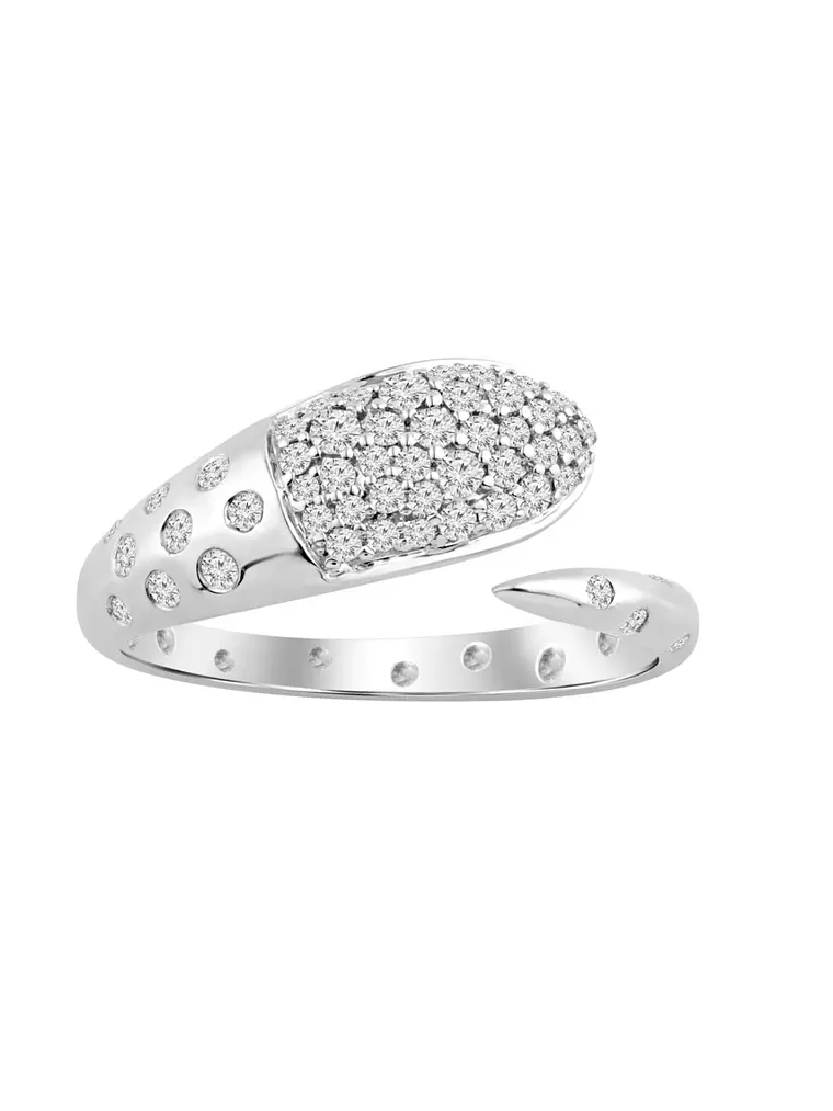 Anillo Cintillo Serpiente Moderna Diamantes Oro Blanco 18K 1