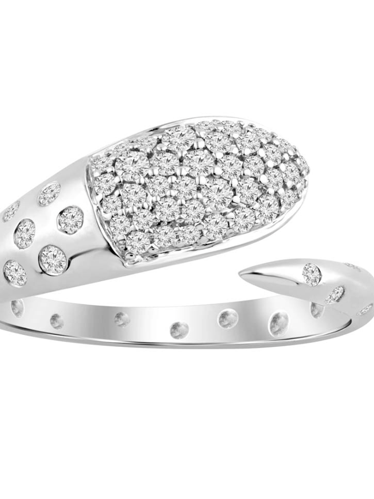 Anillo Cintillo Serpiente Moderna Diamantes Oro Blanco 18K 1