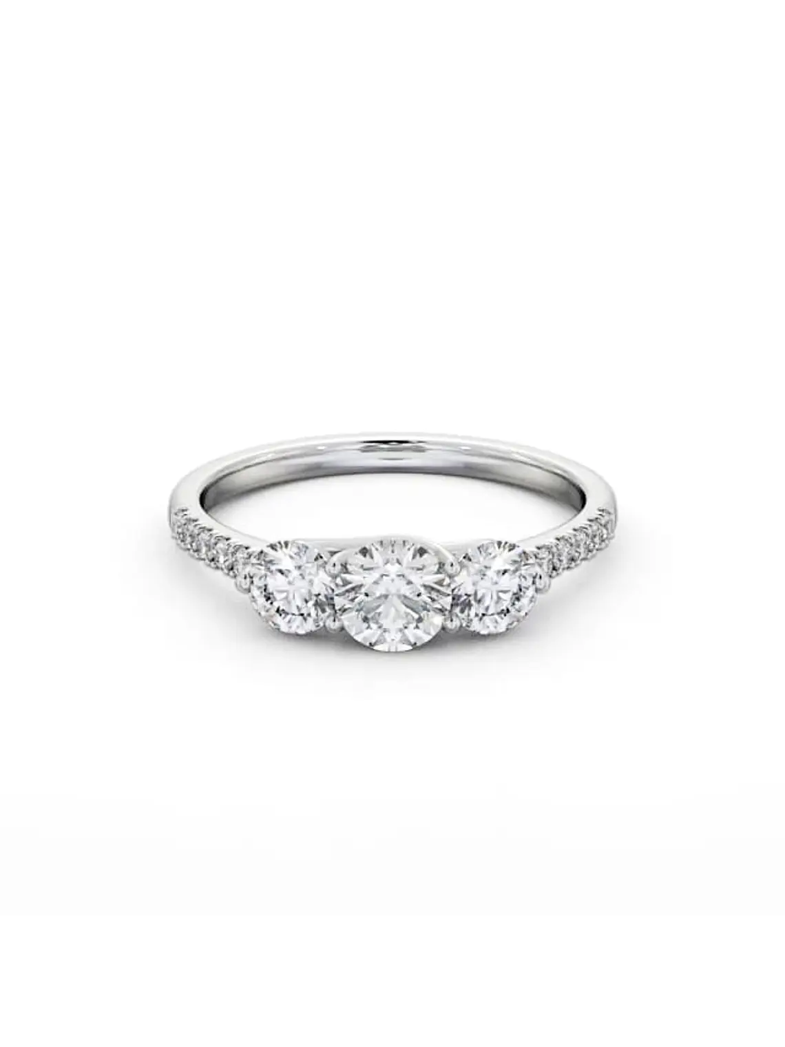 Anillo Tricillo Diamantes Oro Blanco 18K 1