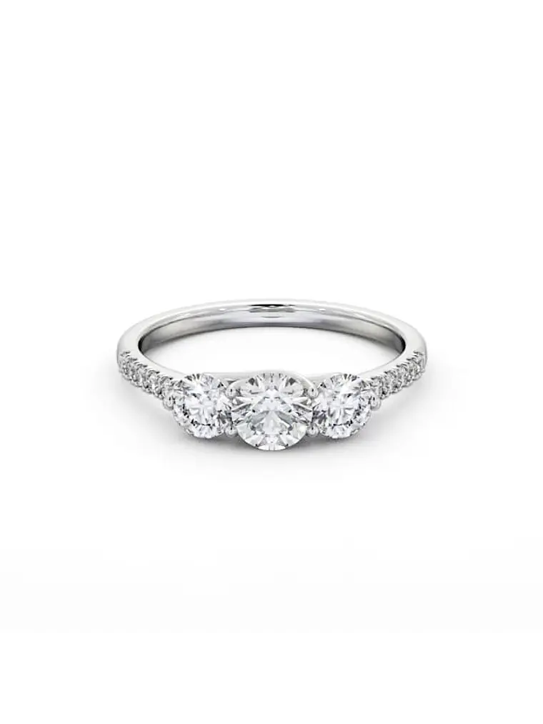 Anillo Tricillo Diamantes Oro Blanco 18K 1