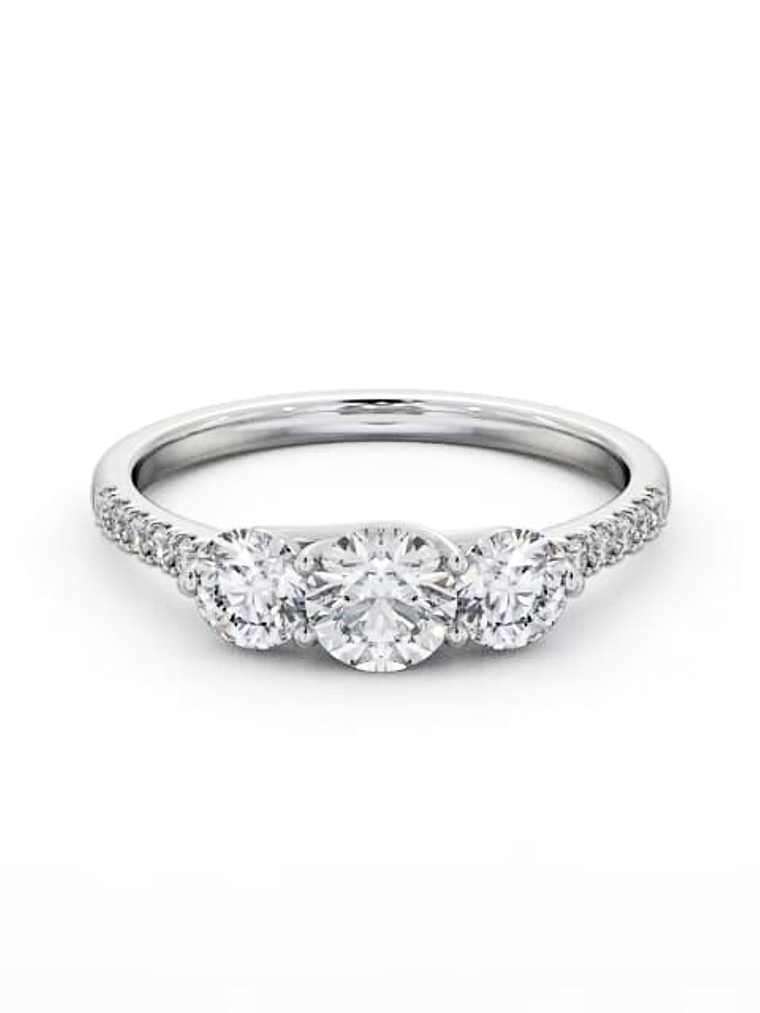Anillo Tricillo Diamantes Oro Blanco 18K 1