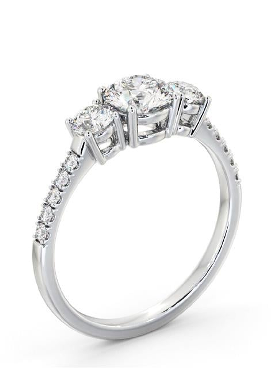 Anillo Tricillo Diamantes Oro Blanco 18K 2