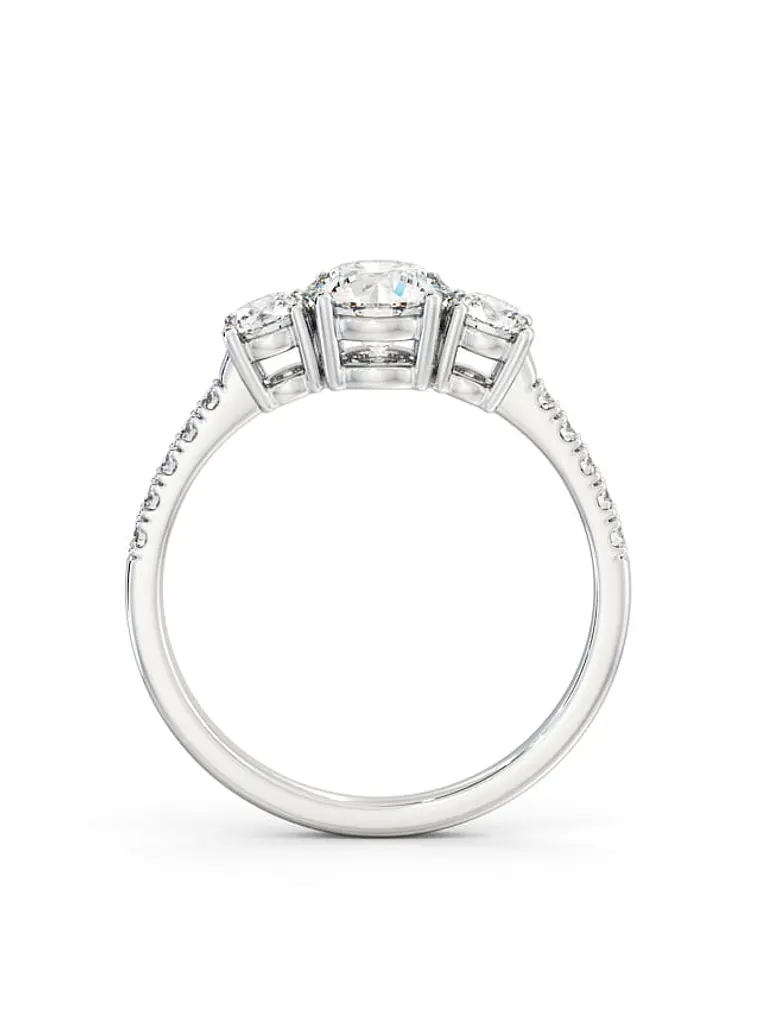 Anillo Tricillo Diamantes Oro Blanco 18K 3