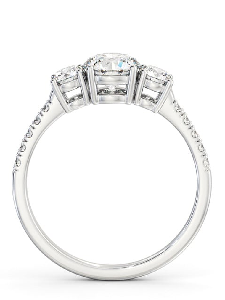 Anillo Tricillo Diamantes Oro Blanco 18K 3