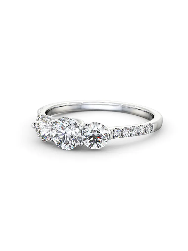 Anillo Tricillo Diamantes Oro Blanco 18K 4