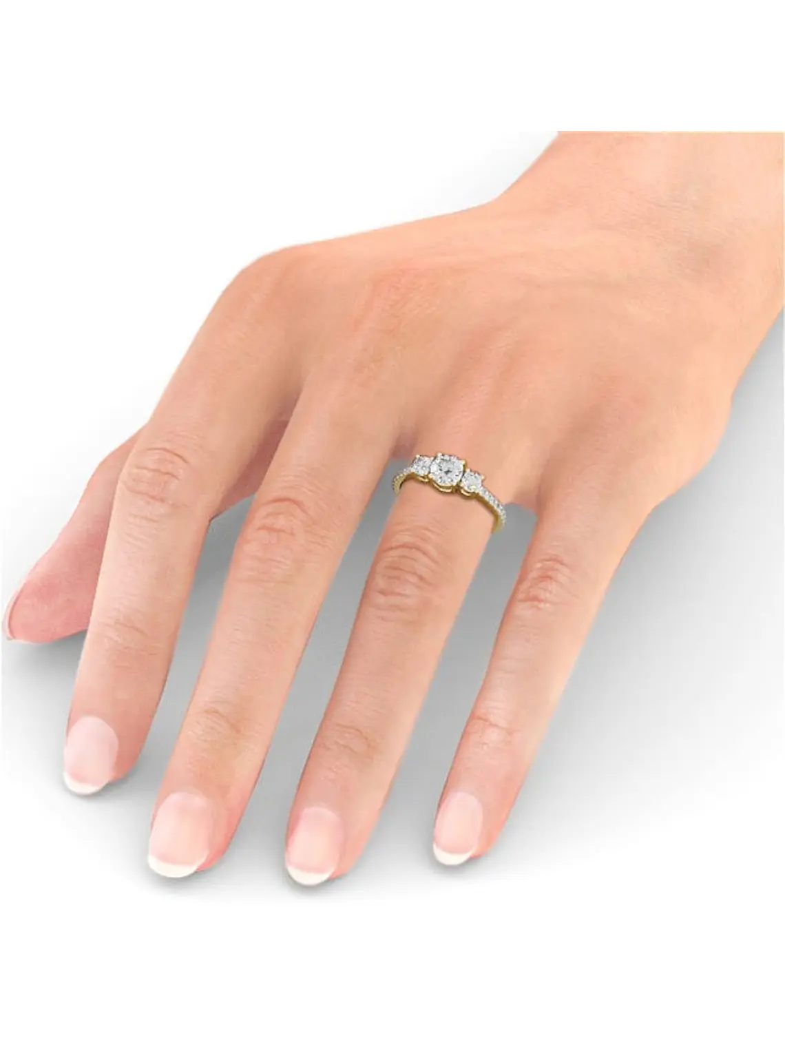 Anillo Tricillo Diamantes Oro Blanco 18K 5