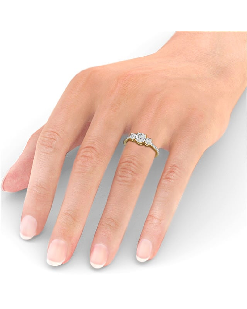 Anillo Tricillo Diamantes Oro Blanco 18K