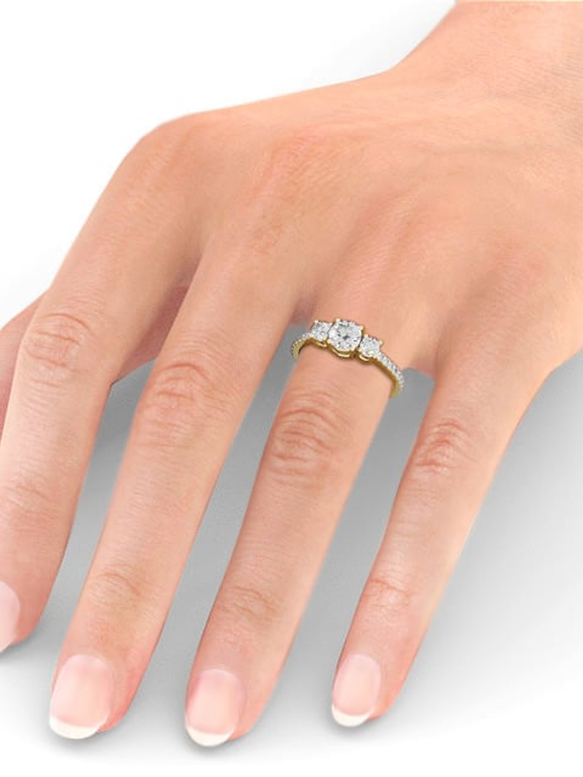 Anillo Tricillo Diamantes Oro Amarillo 18K 5