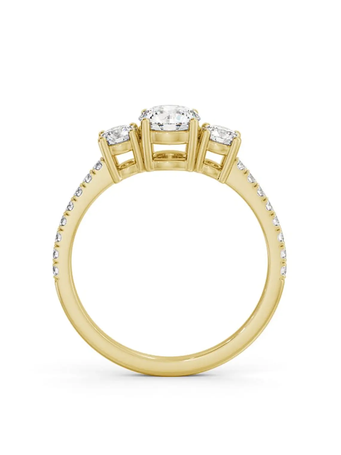 Anillo Tricillo Diamantes Oro Amarillo 18K 4